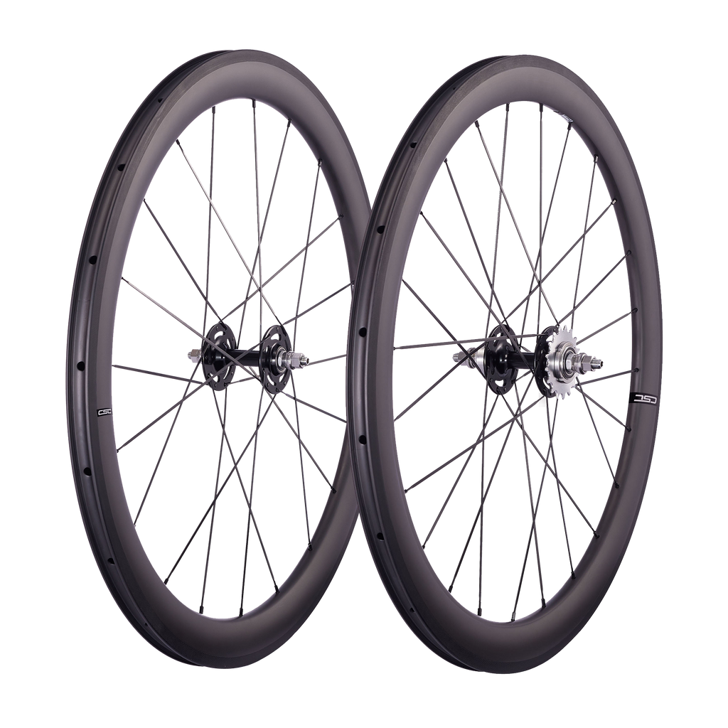 CSC 38mm 50mm 60mm 88mm Clincher Tubeless Carbon Fiber Track bike wheels Flip Flop Bicycle wheelset 25mm rim Width V Brake