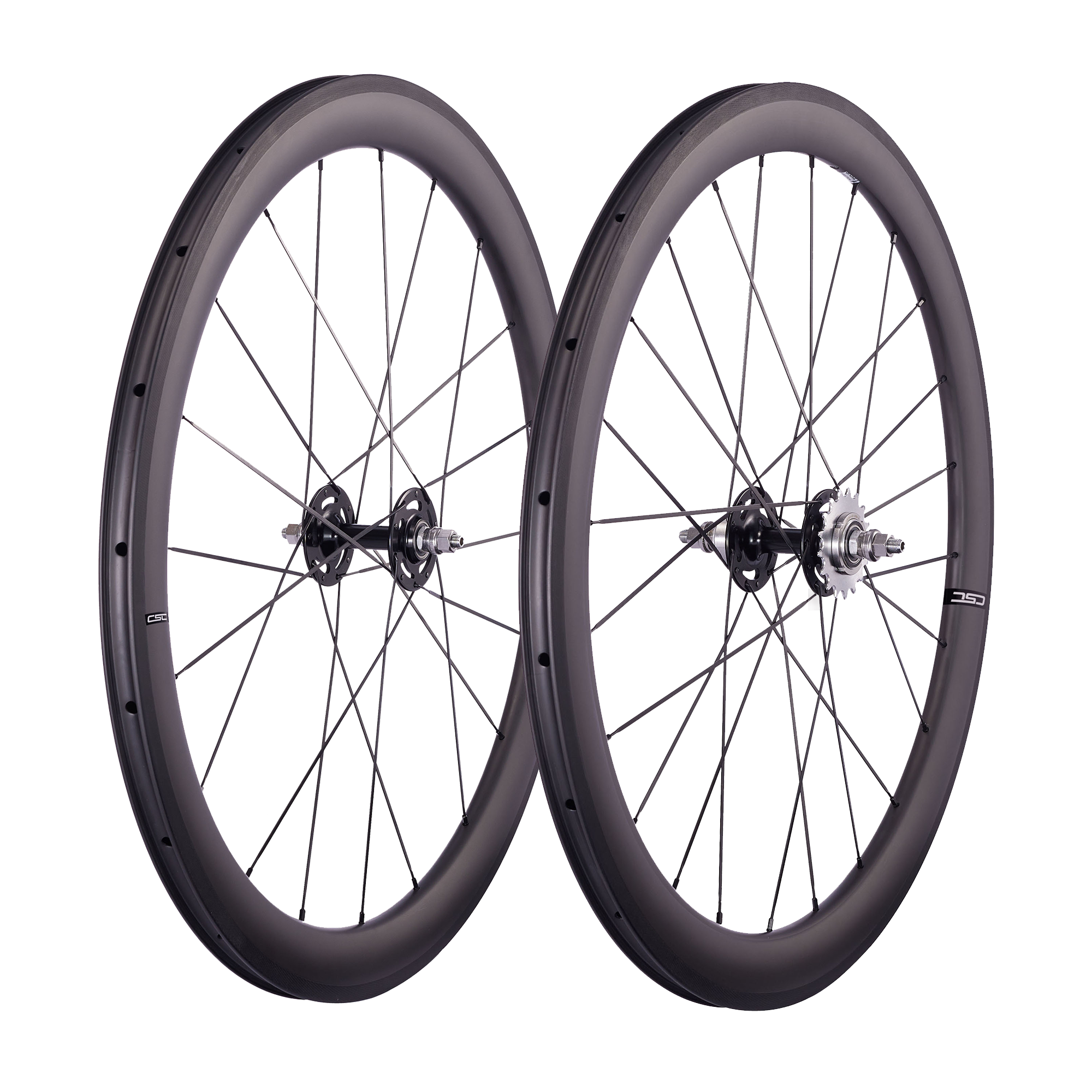 CSC 38mm 50mm 60mm 88mm Clincher Tubeless Carbon Fiber Track bike wheels Flip Flop Bicycle wheelset 25mm rim Width V Brake