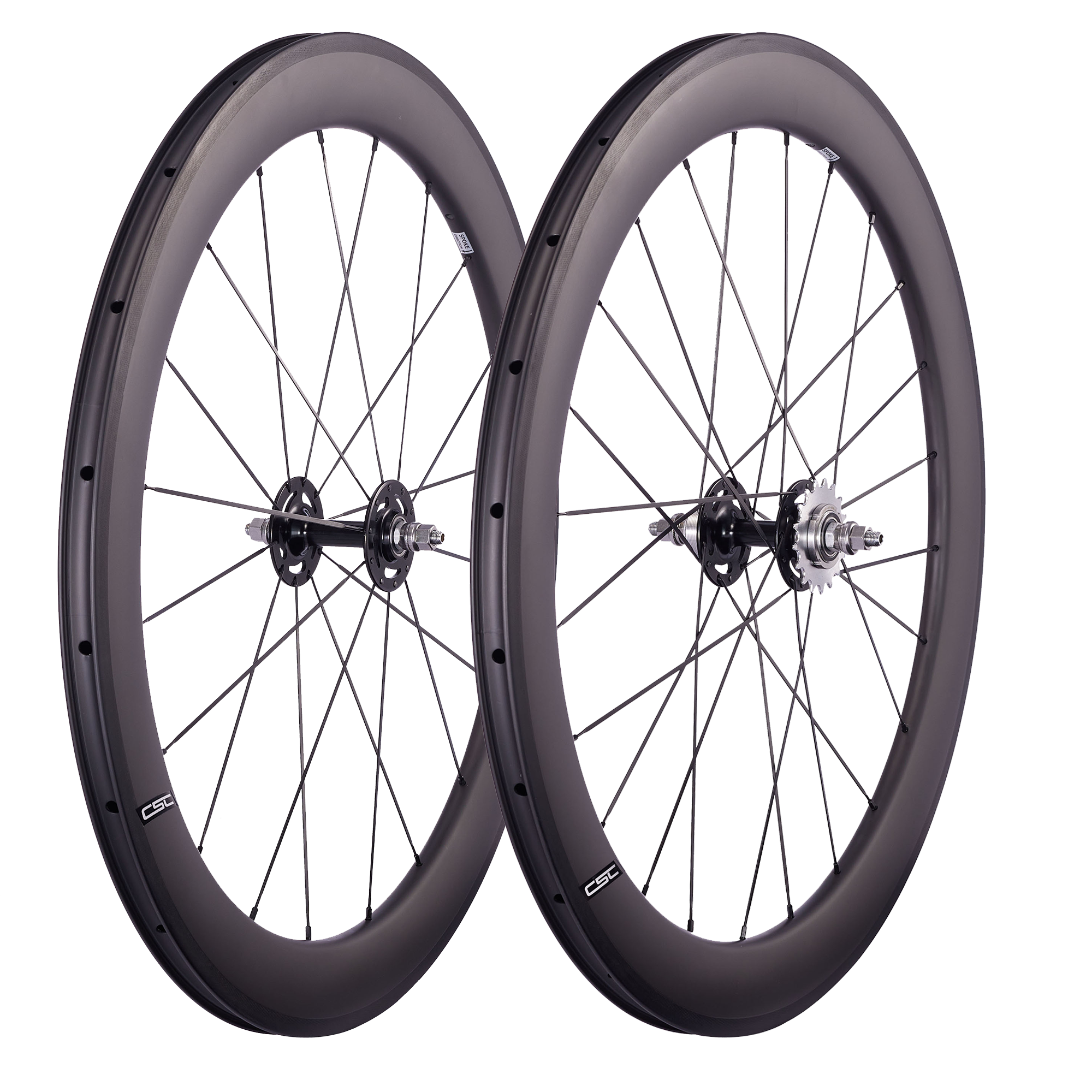 CSC 38mm 50mm 60mm 88mm Clincher Tubeless Carbon Fiber Track bike wheels Flip Flop Bicycle wheelset 25mm rim Width V Brake