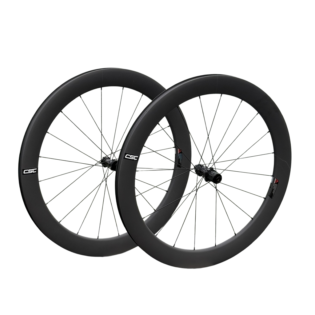 Ruote per bici da strada in fibra di carbonio 3K Brake Surface CSC Clincher Tubeless con mozzo V-brake a 4 nottolini, 38 mm, 45 mm, 50 mm, 55 mm, 60 mm, set di ruote per bicicletta, larghezza del cerchio 28 mm 