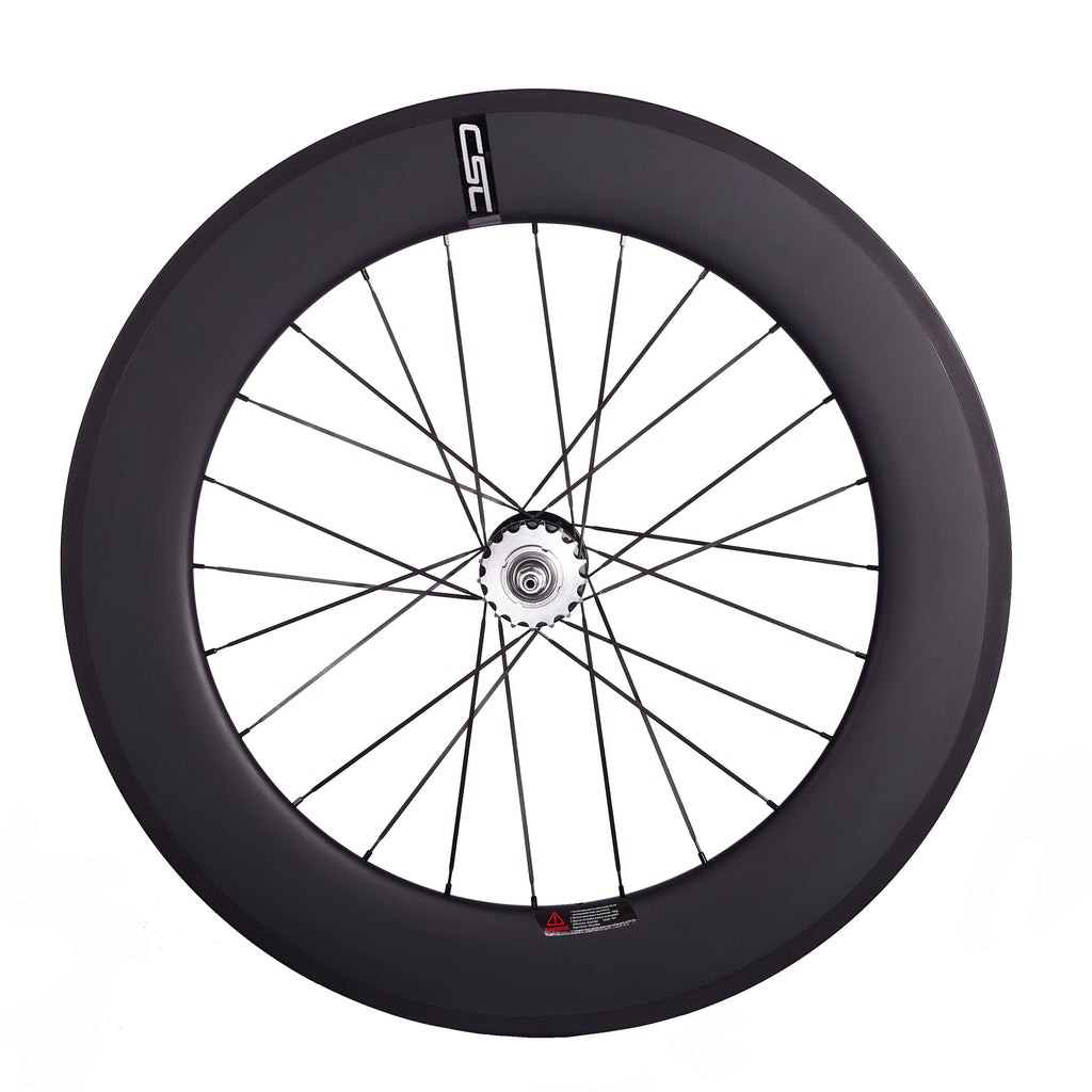 CSC 38mm 50mm 60mm 88mm Clincher Tubeless Carbon Fiber Track bike wheels Flip Flop Bicycle wheelset 25mm rim Width V Brake