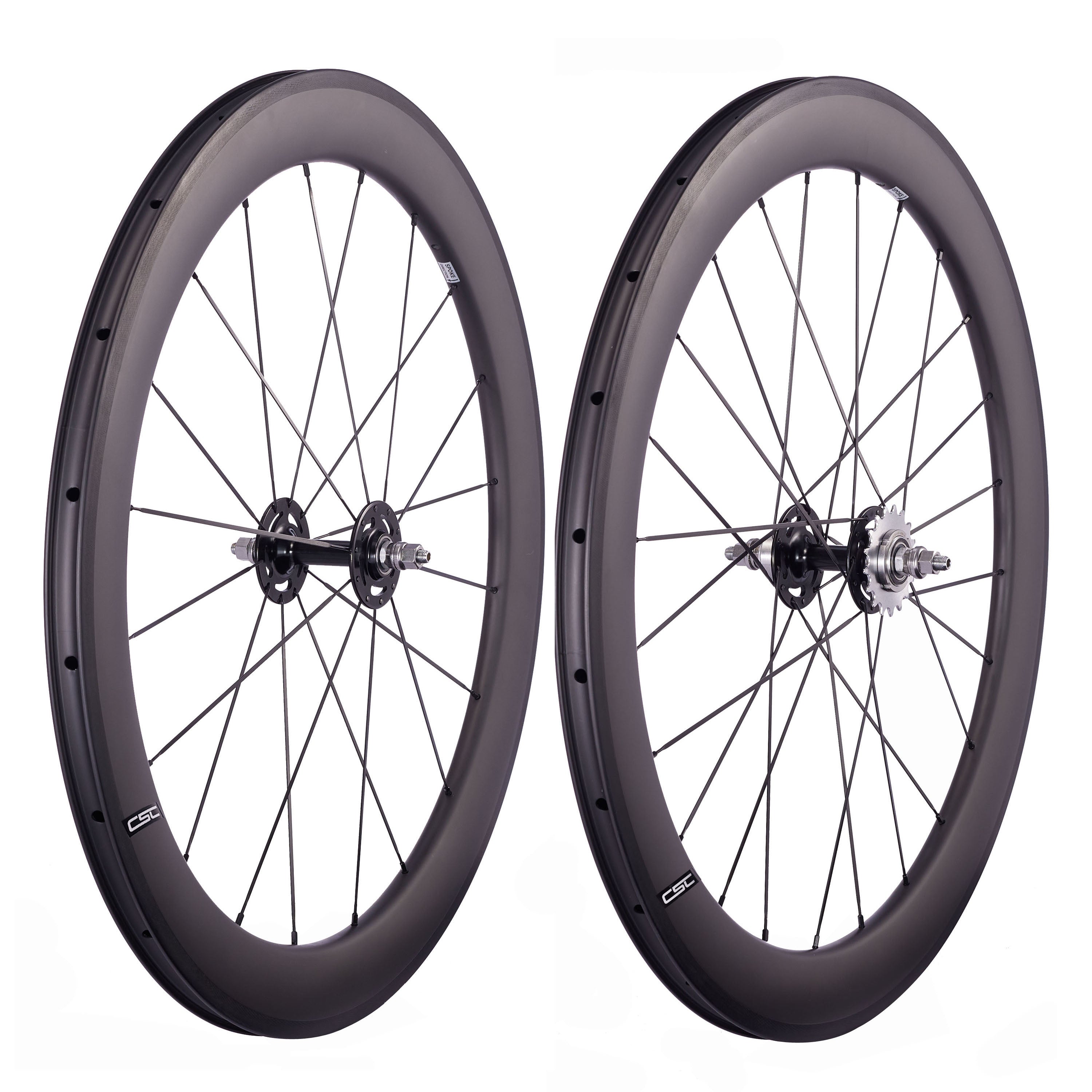 CSC 38mm 50mm 60mm 88mm Clincher Tubeless Carbon Fiber Track bike wheels Flip Flop Bicycle wheelset 25mm rim Width V Brake