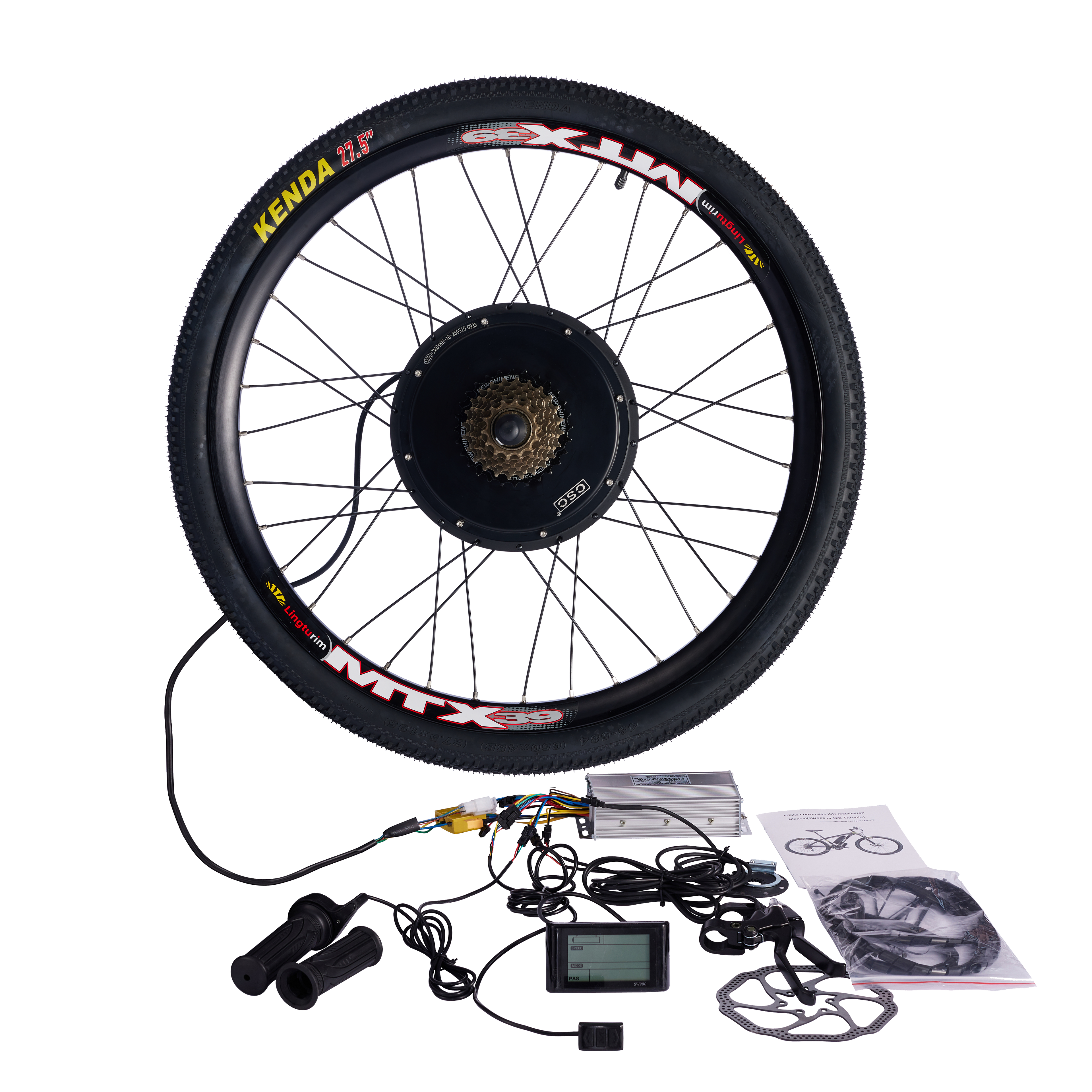 Kit de Conversión para Bicicleta Eléctrica MTX RIM para Ruedas de 20, 24, 26, 27.5, 29 Pulgadas y 700C, Motor de Buje Delantero o Trasero para Bicicleta eBIKE 36V 48V.