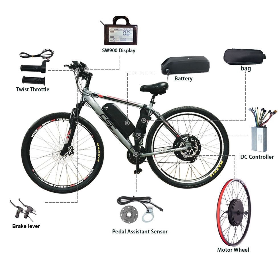 Electric Bike Conversion Kit 20 24 26 27.5 29 Inch 700C eBIKE Conversion Kit 36V 48V Front Rear Bicycle Hub Motor Wheel