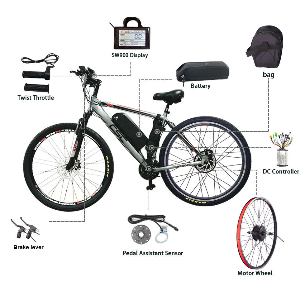 Kit de Conversión para Bicicleta Eléctrica MTX RIM para Ruedas de 20, 24, 26, 27.5, 29 Pulgadas y 700C, Motor de Buje Delantero o Trasero para Bicicleta eBIKE 36V 48V.