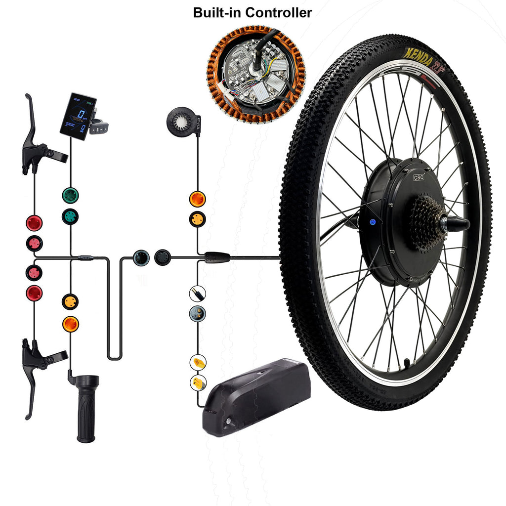 2026 Electric Bicycle Wheel Conversion Kit (Integrated Controller), 27.5–29" / 700C, 48V 1000W/1500W — Shipping from the UK.