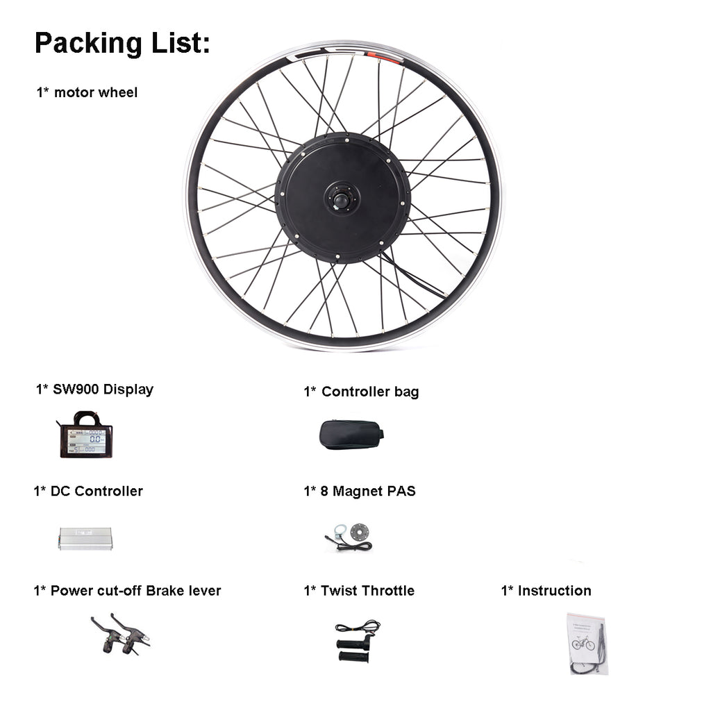 Ship from UK Conversion Kit Cycling Motor 36V 48V 26 27 28 29 inch Electric Bike Kit Free Tax include Battery