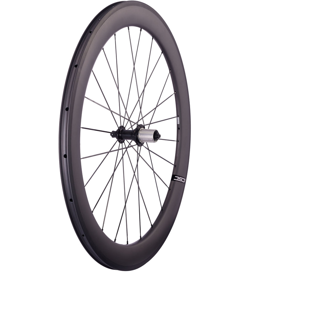 Inventaire Europe Roues de vélo de route en fibre de carbone Hooked CSC R13 moyeu Largeur 25mm Profil en U 38mm, 50mm, 60mm Clincher Tubeless jantes carbone pour freins à patins