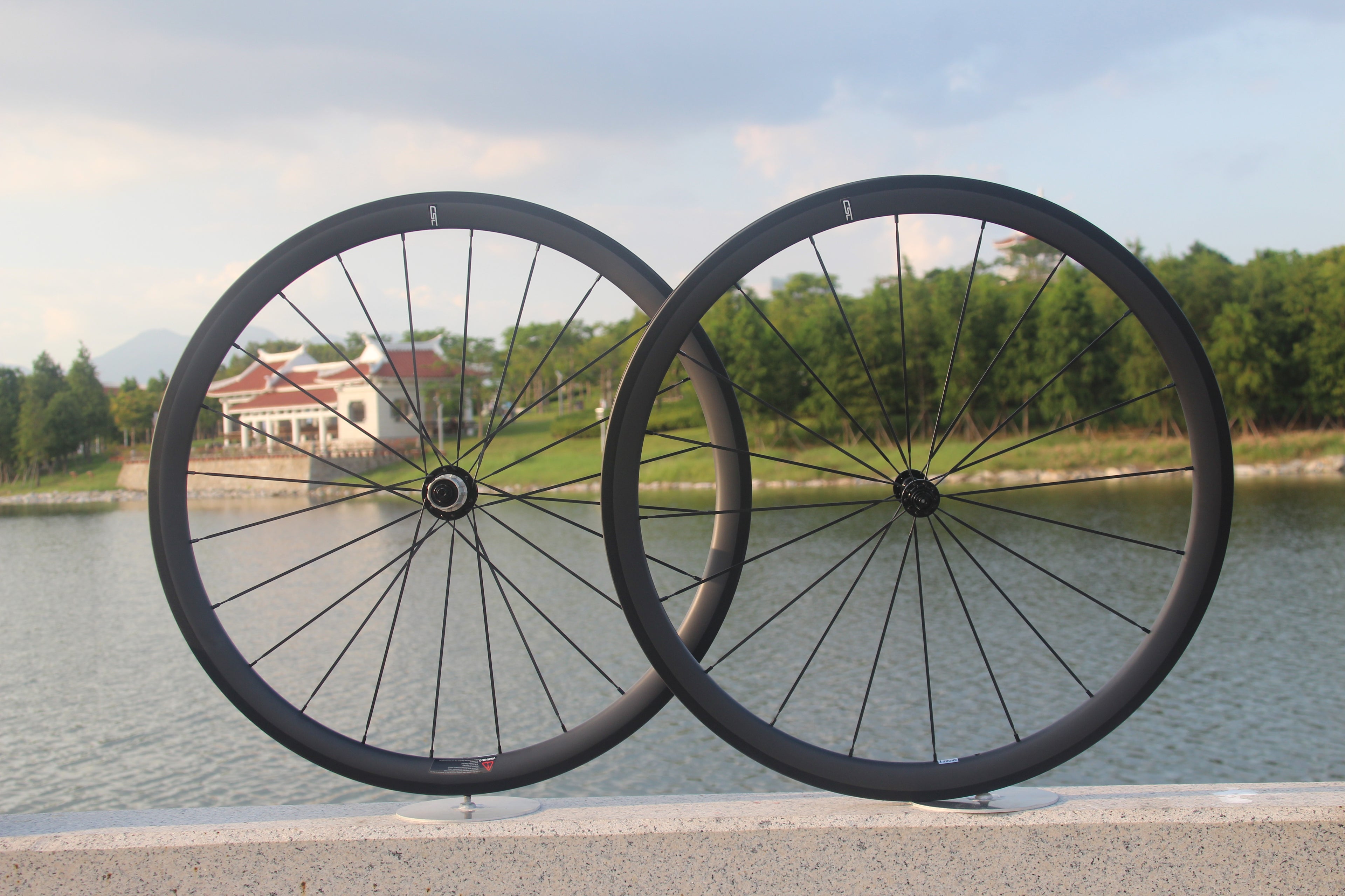 CSC R13 hub Carbon Fiber bike wheelset 25mm Width U Shape 38mm,50mm Clincher Tubeless carbon road bicycle wheels V brake