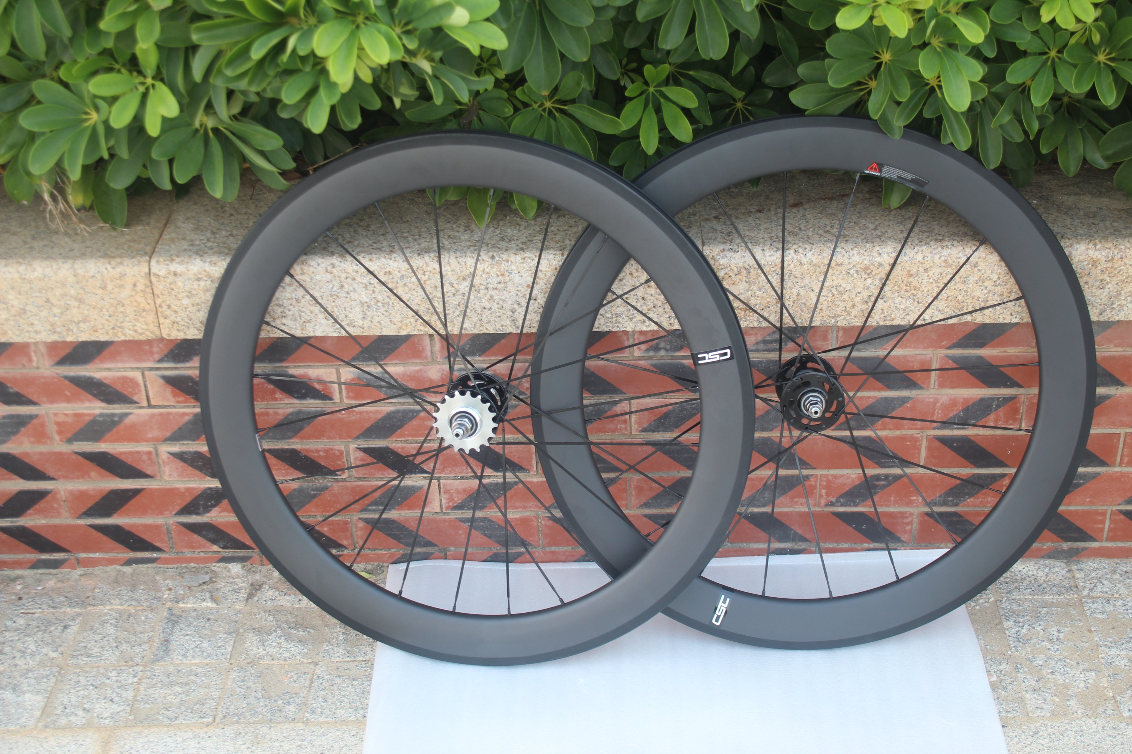 CSC 38mm 50mm 60mm 88mm Clincher Tubeless Carbon Fiber Track bike wheels Flip Flop Bicycle wheelset 25mm rim Width V Brake