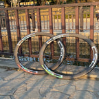 1230g Carbon spokes Rim Brake carbon Fiber wheels 3K brake surface 54T Ratchet V Brake Clincher Tubeless 38mm 50mm Road bike Wheelset