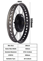 48V Electric Bike Kit Brushless Hub Motor Rear Snow Wheel 20 24 26 inch 750W 1000W 1500W 4.0 Tyre Fat Bicycle Conversion Kit