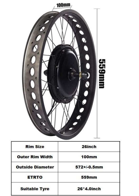 48V Electric Bike Kit Brushless Hub Motor Rear Snow Wheel 20 24 26 inch 750W 1000W 1500W 4.0 Tyre Fat Bicycle Conversion Kit