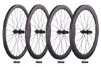 Ruedas de carbono para bicicleta de ciclocross con freno de disco Center Lock o 6 pernos rectos, ancho de 30 mm, llanta Clincher Tubeless de 35 mm/45 mm/50 mm, rodamientos de cerámica, radios Sapim CX-Ray y eje pasante 12x100/12x142 mm.