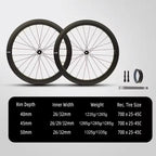 DLR 6.0 UCI 1235g 700C Disc Brake 40/45/50mm Ultralight Gravel Hooked Wheels — 54T Ratchet, 26/29/32mm Internal Rim Width, 3.3mm Carbon Spokes, UD Finish (Front or Rear Wheel Only)