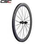 EU Stock | 1320g 50mm Hooked Tubeless Carbon Wheelset 28mm wide with Carbon Spokes 54T Ratchet Hub for 700C Gravel Bikes