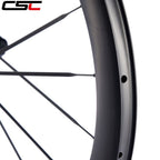 EU Stock | 1320g 50mm Hooked Tubeless Carbon Wheelset 28mm wide with Carbon Spokes 54T Ratchet Hub for 700C Gravel Bikes