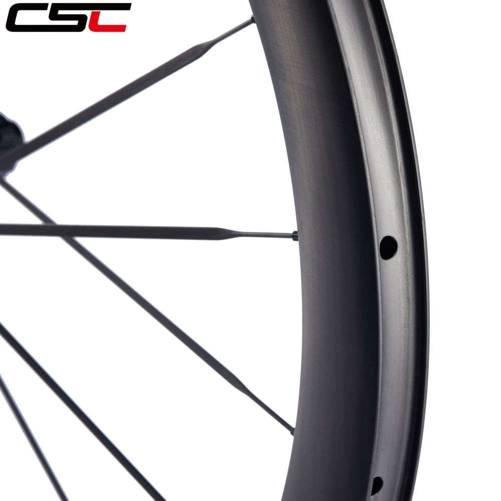 EU Stock | 1320g 50mm Hooked Tubeless Carbon Wheelset 28mm wide with Carbon Spokes 54T Ratchet Hub for 700C Gravel Bikes